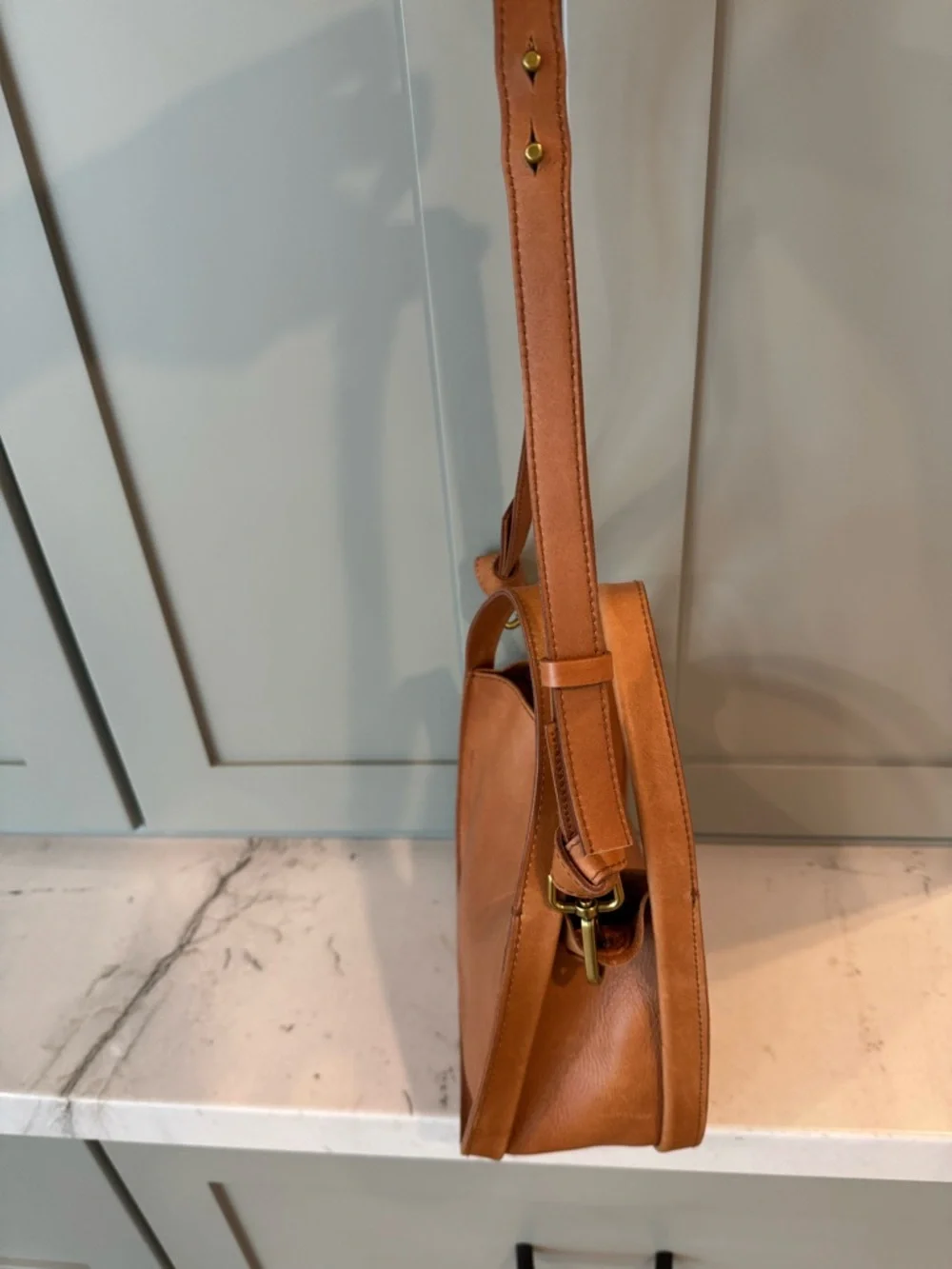 Madewell the Sydney amber brown crossbody leather bag - Picture 5 of 8